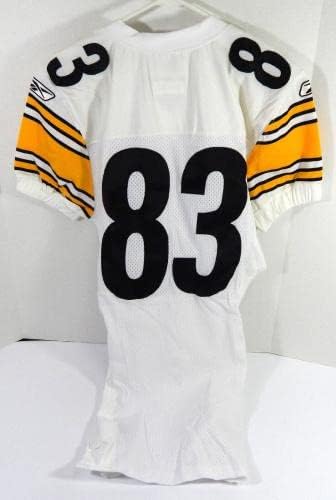 2004 Pittsburgh Steelers 83 Joc emis Jersey White 42 DP48941 - Joc NFL nesemnat folosit tricouri folosite
