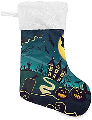 Sinestour Halloween Lună Plină Pumpkini bântuiți Casa de Crăciun ciorapi de Crăciun mari ciorapi de Crăciun pentru șemineu