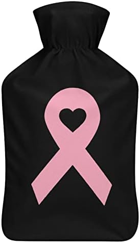 Cancerul de sân Cancerul de sân Inima tipărită sticlă de apă caldă cu capac moale de pluș cu cauciuc Bag de injecție de apă