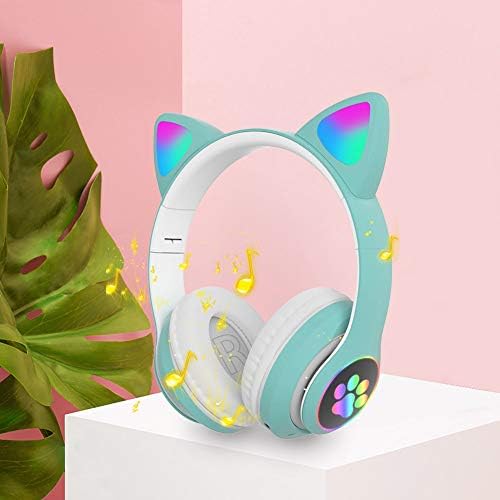 LVOERTUIG Gaming Headset moda Bluetooth 5.0 copii Adult Cat ureche LED lumina sus Wireless Gaming Headset pliabil și Stretchable