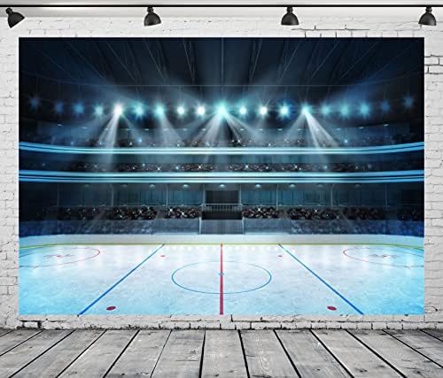 BELECO 5x3ft țesătură Hochei Pe Gheață sport fundal pentru fotografie hochei stadion Arena patinoar fundal lumini de scenă