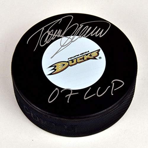 Teemu Selanne Anaheim Ducks puc de hochei autografat cu 07 note de cupă-pucuri NHL autografate