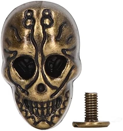 Jeanoko decorative din piele decorativă nituri, 50sets Craniu nituri unic DIY Ghost Cap Punk Electroplaing Zinc Alloy Button