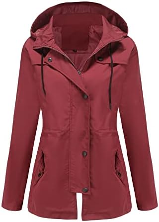 Slim Drawstring Windbreaker Rularea campingului Femei impermeabile pentru jachete softshell pentru femei Paltoane de iarnă