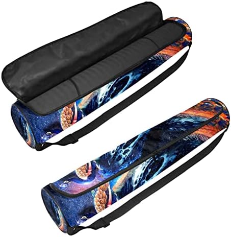 RATGDN Yoga Mat Bag, Galaxy Peacock Bird exercițiu Yoga mat Carrier Full-Zip Yoga Mat Carry Bag cu curea reglabilă pentru femei