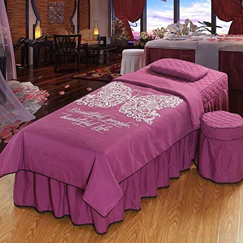 Anotimpuri luxoase Husa de pat universală, 4 bucăți seturi de tablă de masă de masaj seturi de pat cu o gaură de repaus foi