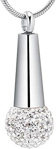 Binnanfang AC914 Bijuterii Memoriale din oțel inoxidabil țintă microfon de cremare a microfonului de cristal Colier urnă Pandantiv