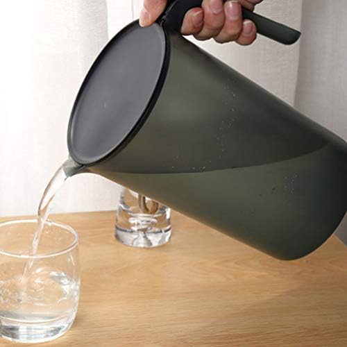 Purcer de apă din plastic cu apă cu capac cu capac, băutură acoperită de carafă, recipient cu apă rece caldă pentru suc pentru