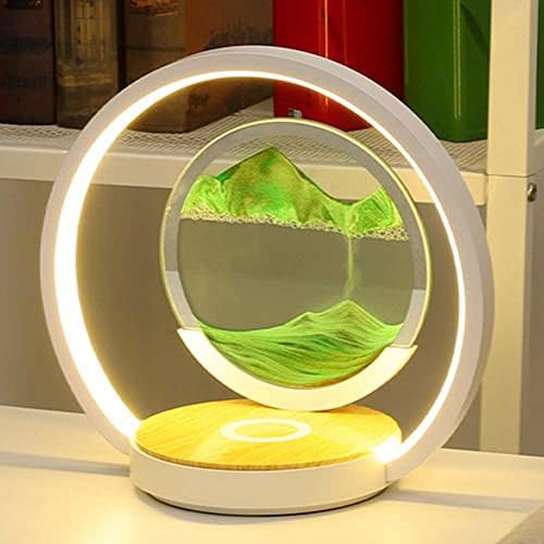Lampa de birou cu led jjry 3d adâncime în mișcare de nisip arta de lectură lumini cu încărcător wireless 3 moduri de culoare