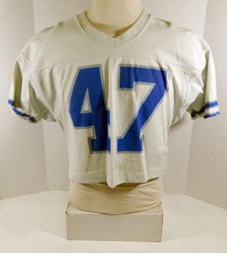 Anii 1980 Detroit Lions 47 Joc folosit Jersey White DP12789 - Joc NFL nesemnat de tricouri folosite