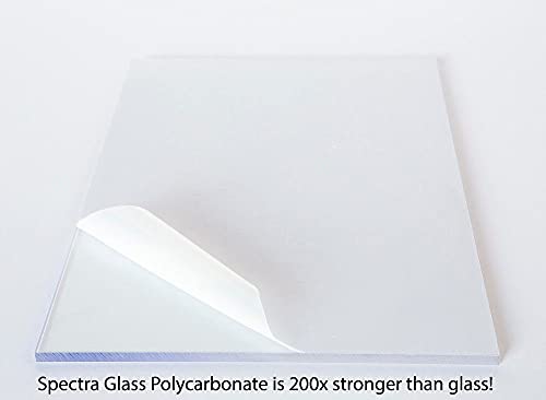 Foaie de policarbonat transparentă de 24 x24 - alegeți toate dimensiunile și grosimile - prin sticlă Spectra-acoperire UV pe