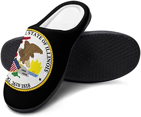 Illinois State Flag Seal papuci Americani pentru femei papuci de casă de interior și exterior cu tălpi de cauciuc antiderapante