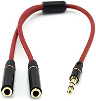 Uxzdx Splitter mufă pentru căști 3.5 mm Audio Stereo tip Y Splitter 2 mamă la 1 tată microfon adaptor cablu mufă pentru căști