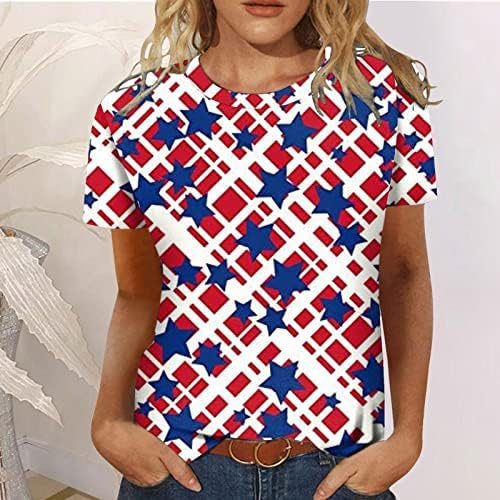 Raglan maneca scurta camasa femei American Flag imprimate Femei Fără mâneci pentru vara Maneca lunga Plus Tees