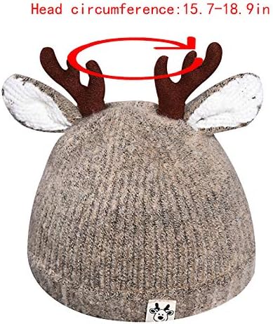 Copii Goclothod Copii drăguți Antlers pălărie de iarnă Cap de beanie cald tricotat