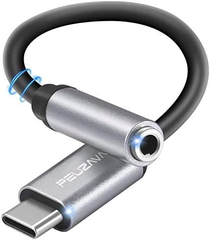 Adaptor de mufe pentru căști USB de tip C până la 3,5 mm, Peuzava Premium USB C la cablu audio audio audio Dongle compatibil