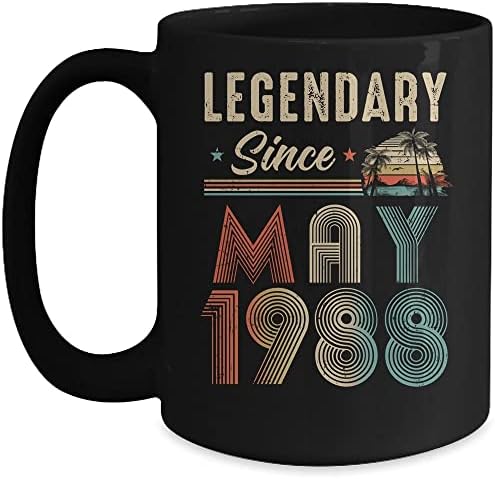 BigClassy 35 de ani Legendar din mai 1988, 35 de ani de cafea de cafea 11 oz negru