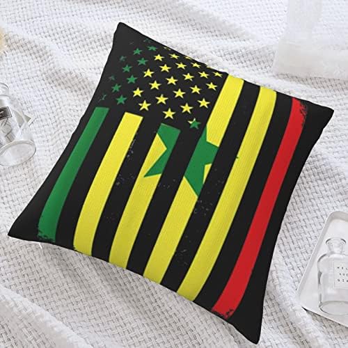 Kadeux America și Senegal Flag Pillow Inserts 18x18 inch Arunceți perne Introduceți pătrat capac de pernă pentru pernă