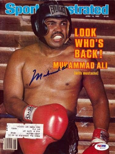 Muhammad Ali a autografat revista Sports Illustrated PSA / DNA W02237-reviste de box autografate