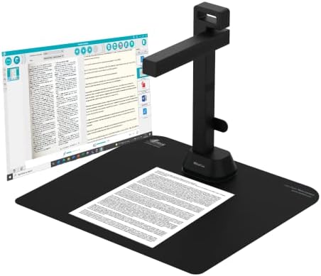 Iriscan Desk 6 Pro Dyslexic - Scaner de documente portabile inteligente, scaner de carte USB Dys cu OCR Auto -Flatten & Deskew,