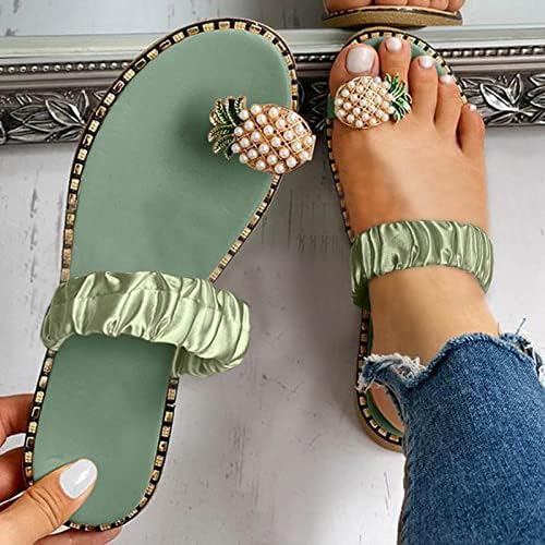 Rbculf flip -flops pentru sandale de clipuri pentru femei, 2023 Summer Boho Slip de ananas pe sandalii de diapozitive plajă