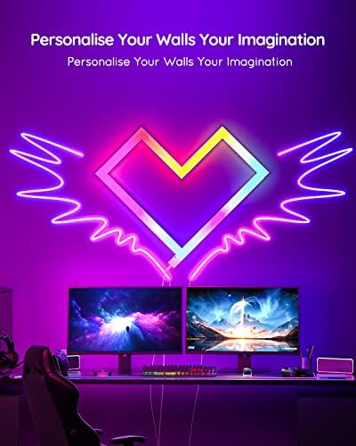 Azoula Neon LED Lights Lightstrip cu muzică Sync Sync Smart App, Creative DIY Design compatibil cu Alexa, Google Assistant,