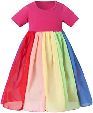 Rochii de rochie curcubeu rochii de petrecere prințesă splice pageant fete pentru copii fete de naștere fete de 4 ani