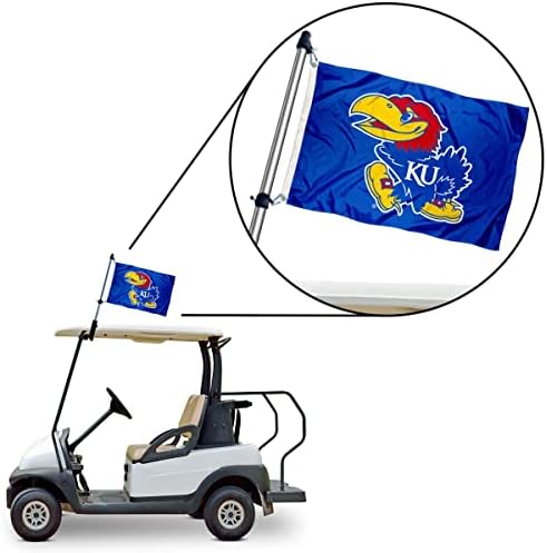 KU Golf Cart Flag și Set de suport pentru stâlpi de pavilion