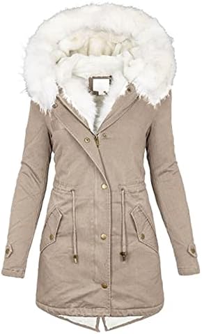 Twgone Iarna de iarnă îngroșată haină de puf pentru femei geacă cu glugă caldă cu glugă de blană faux outwear overboat