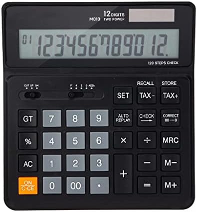 Calculator Ganfanren Verificați corect 120 de pași negri albi negri 12 cifre Dual Power Business Office Finance Calculator