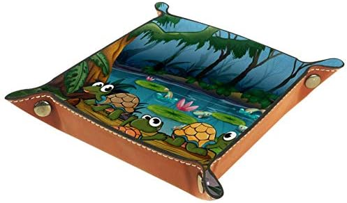 Lorvies o pădure cu broaște țestoase și pești la cutia de depozitare a iazului cub coșuri de coșuri pentru casă pentru birou