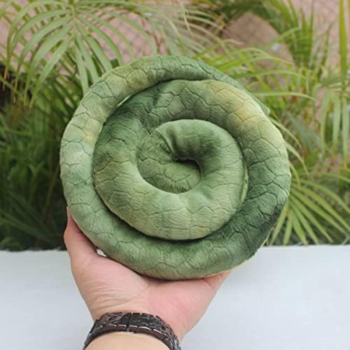 Whrigud 31 '' Giant Green Snake Plush Plush Humpled Animal Simulat Python Șarpe Snake Plushie Pollow Plush Jucărie moale perne