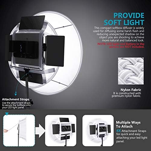 Difuzor Softbox Alb pliabil Neewer compatibil cu panouri luminoase LED Neewer 480/660/530, deschidere de 11, 5x11, 5 inchi