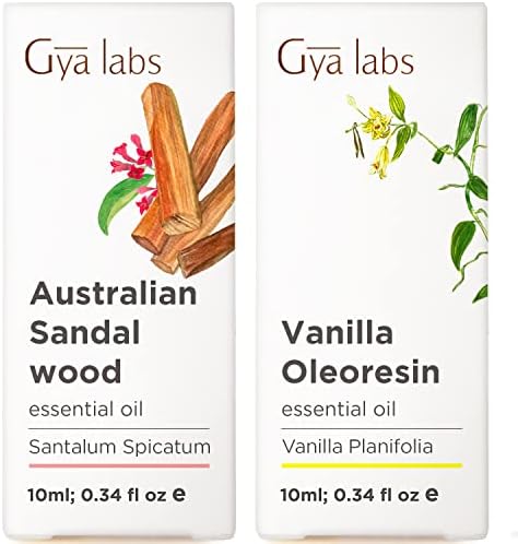 Uleiuri esențiale din lemn de santal australian pentru difuzor și ulei esențial de vanilie pentru set de piele - set de