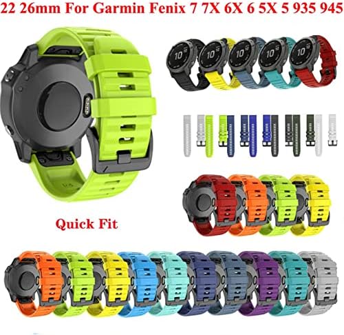 Tioyw 26 20 22mm Silicon Quick Release Watchband curea pentru Garmin Fenix 7x 6x ceas EasyFit curea de bandă pentru încheietura