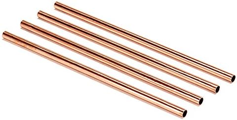 Modern Home Authentic Solid Copper Straws din Moscova - Set de 4 - Fmailat manual în India