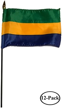 Mic de 4 x 6 inci mini 4x6 inci în miniatură și banner cu steag de masă cu băț de poliester - Asia și Africa GRP 2