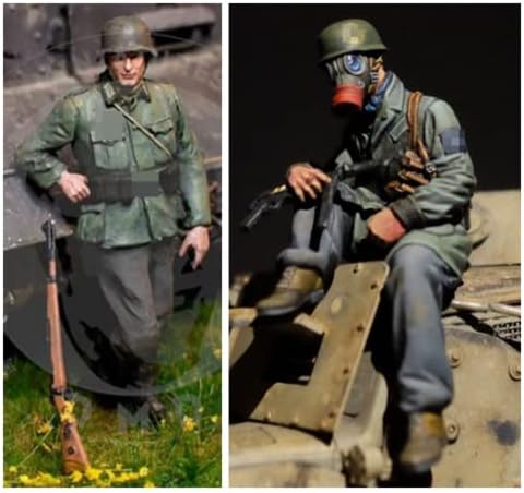 1/35 Kit de model de soldat din rășină, model de rășină soldat german al doilea război mondial, neasamblat și nevopsit