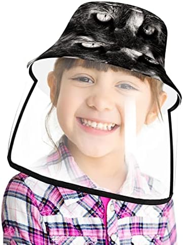 Pălărie de protecție pentru adulți cu scut facial, Pălărie de pescar Anti Sun Cap, pisică neagră
