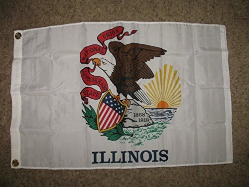 2x3 Flag Illinois 2'x3 'House Banner Brass Grommets Super Polyester Color Premium Vivid și UV Fade Best Garden Outdor Canvas