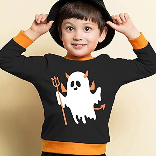 Toddler Boys Girls Girls Halloween Sweatshir Glow in the Dark Tricou cu mânecă lungă Schelet Schelet Pumpkin Ghost Kids Tops