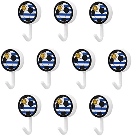 Uruguay Soccer Cârlige rotunde din plastic Cârlige reutilizabile adezive Cârlige de perete agățate pentru baie de bucătărie