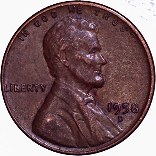 1958 D Lincoln Wheat Cent 1c despre necirculat