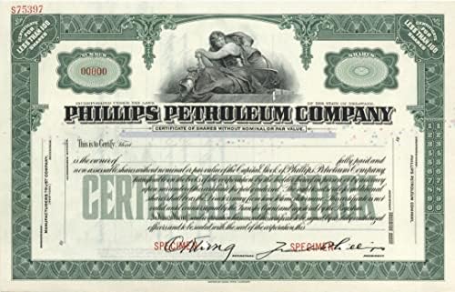 Phillips Petroleum Co. - Certificat De Stoc De Ulei De Probă