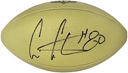 Cris Carter a semnat Wilson Duke Gold Metallic NFL Replica de dimensiuni complete fotbal - fotbal autografat