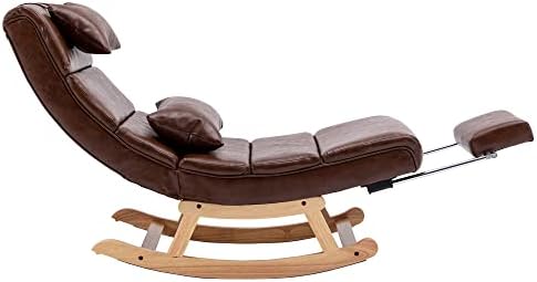 scaun balansoar i-POOK, fotoliu tapițat Modern cu spătar înalt și taburet retractabil scaun confortabil cu o singură canapea