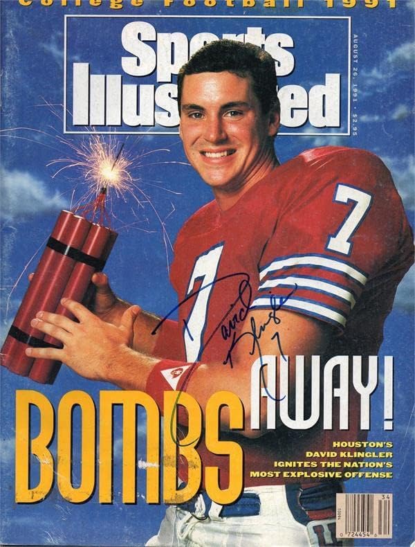 David Klingler a autografat revista Sports Illustrated-reviste NFL autografate