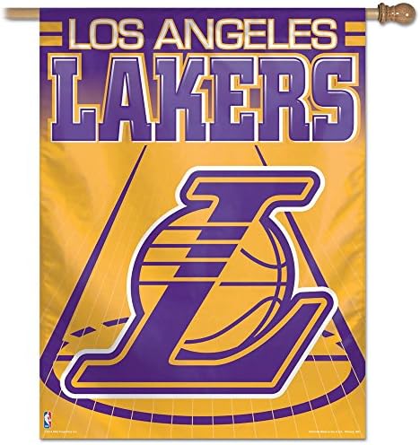 NBA Los Angeles Lakers 03475014 Flag vertical, 28 x 40, negru