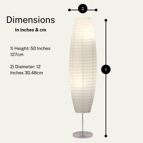 Lampa de podea Diploma LightAccents - lămpi în stil japonez pentru dormitoare 50 de centimetri înălțime cu umbră de hârtie