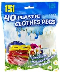 Pachet nil de 48 de rufe din plastic multicolore tradiționale de haine Dolly Colows 151, pachet de 10
